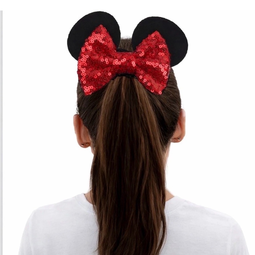 Minnie Ears Velvet Scrunchie Ponytail Holder